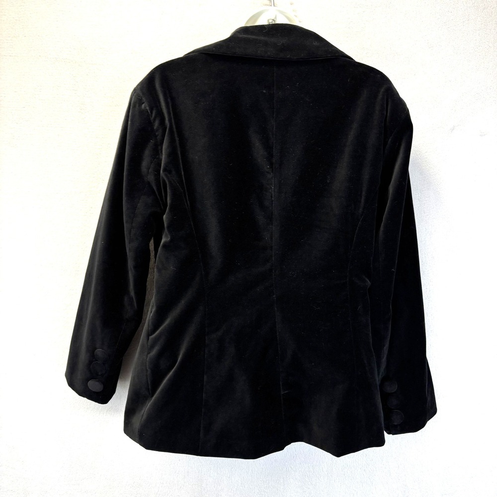 Vintage Newport‎ News Velvet Blazer Jacket Womens 16 Black Steampunk Military XL - Picture 2 of 14